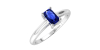 Bague solitaire en or blanc avec saphir emeraude