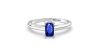 Bague solitaire en or blanc avec saphir emeraude