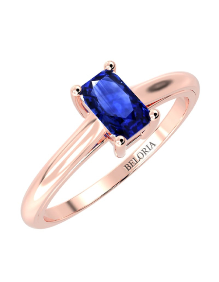 Bague solitaire en or jaune avec saphir emeraude 2