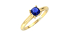 Bague solitaire en or jaune avec saphir coussin