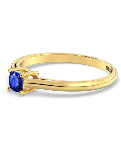 Bague solitaire en or jaune avec saphir coussin