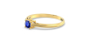 Bague solitaire en or jaune avec saphir coussin