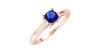Bague solitaire en or rose avec saphir coussin