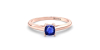 Bague solitaire en or rose avec saphir coussin