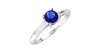 Bague solitaire en or blanc avec saphir rond