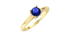 Bague solitaire en or jaune avec saphir rond