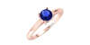 Bague solitaire en or rose avec saphir rond