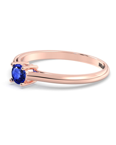 Bague solitaire en or rose avec saphir rond