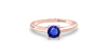 Bague solitaire en or rose avec saphir rond
