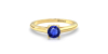 Bague solitaire en or jaune avec saphir rond