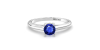 Bague solitaire en or blanc avec saphir rond