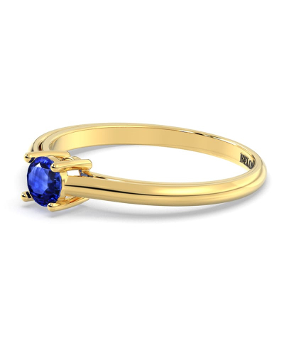 Bague solitaire en or jaune avec saphir rond
