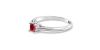 Bague solitaire en or blanc avec rubis princesse