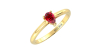 Bague solitaire en or jaune avec rubis poire