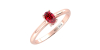 Bague solitaire en or rose avec rubis ovale