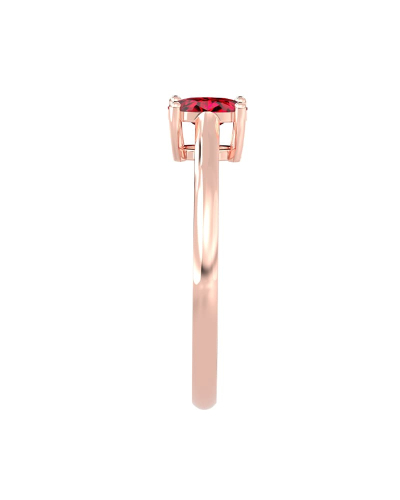Bague solitaire en or rose avec rubis ovale