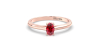 Bague solitaire en or rose avec rubis ovale