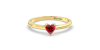 Bague solitaire en or jaune avec rubis coeur