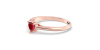 Bague solitaire en or rose avec rubis coeur