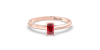 Bague solitaire en or rose avec rubis emeraude