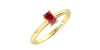Bague solitaire en or jaune avec rubis emeraude