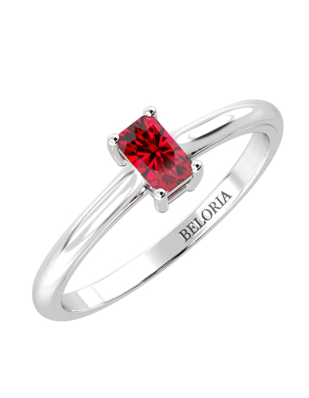Bague solitaire en or jaune avec rubis emeraude 2