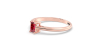 Bague solitaire en or rose avec rubis emeraude