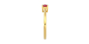 Bague solitaire en or jaune avec rubis coussin
