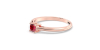 Bague solitaire en or rose avec rubis coussin