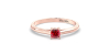 Bague solitaire en or rose avec rubis coussin