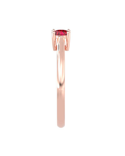 Bague rubis rond or rose