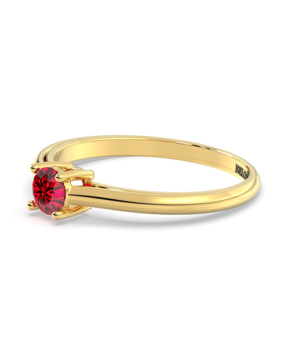 Bague rubis rond or jaune