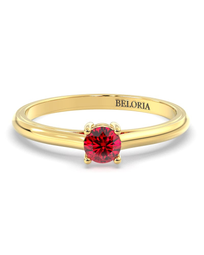 Bague rubis rond or jaune