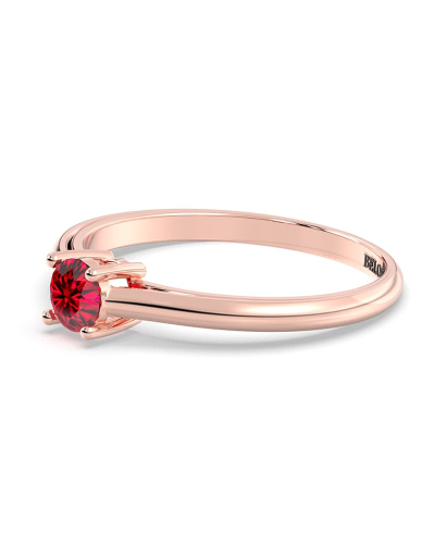 Bague rubis rond or rose