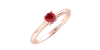 Bague rubis rond or rose