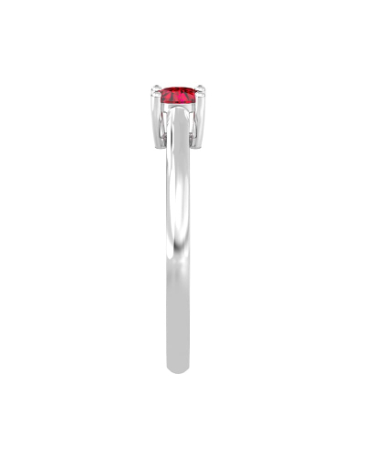 Bague rubis rond or blanc