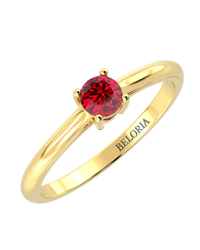 Bague rubis rond or jaune