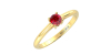 Bague rubis rond or jaune