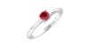 Bague rubis rond or blanc