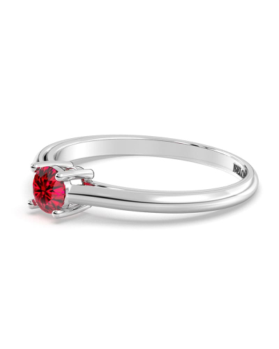 Bague rubis rond or blanc
