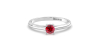Bague rubis rond or blanc