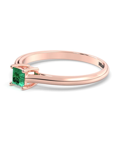 Bague émeraude princesse or rose