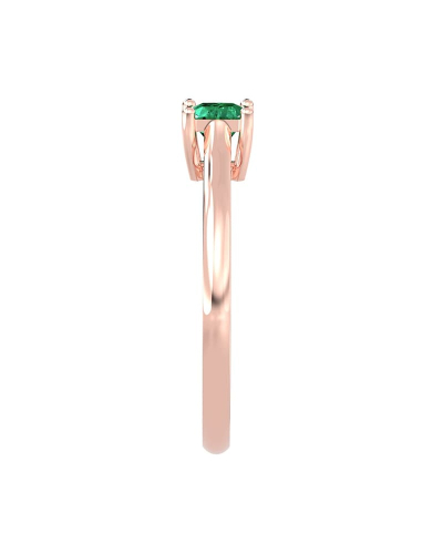 Bague émeraude princesse or rose