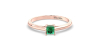 Bague émeraude princesse or rose
