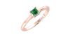 Bague émeraude princesse or rose
