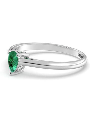 Bague émeraude poire or blanc