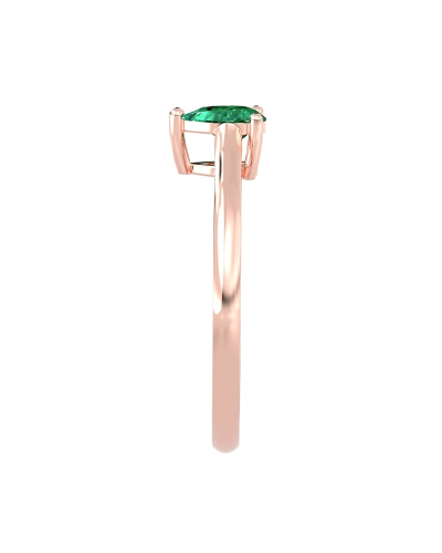 Bague émeraude poire or rose
