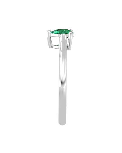 Bague émeraude poire or blanc