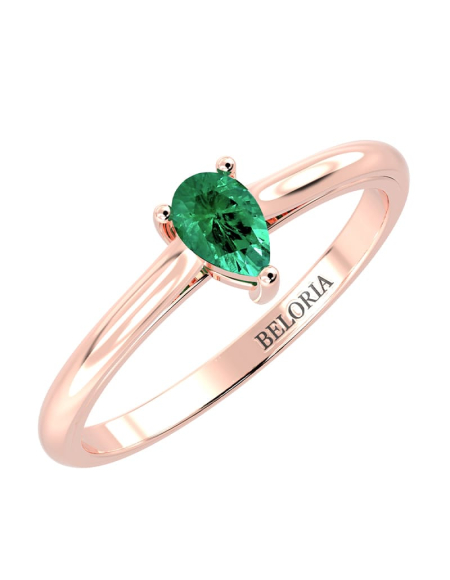 Bague émeraude poire or blanc 2
