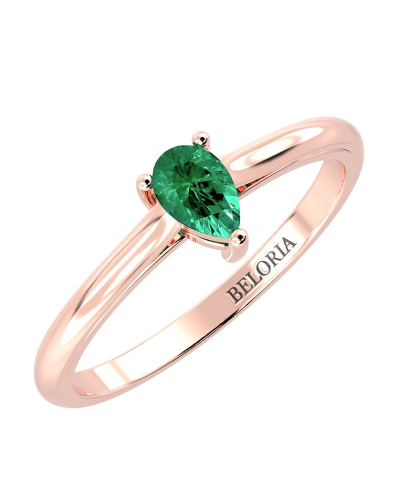 Bague émeraude poire or rose